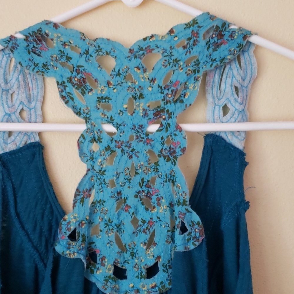 Women's teal cotton tank